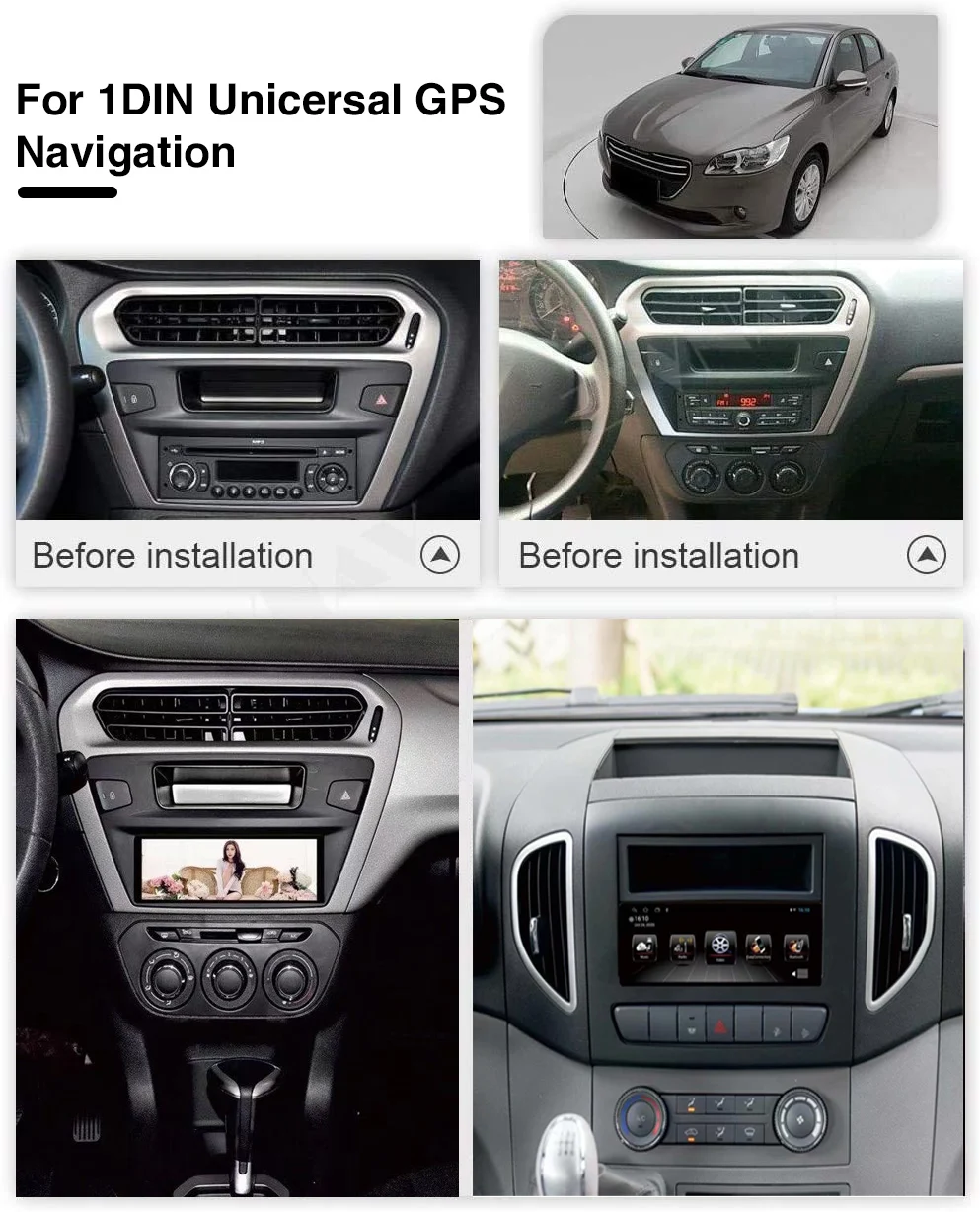 6.9 inch Android  Car Multimedia Player 1 DIN Universal GPS Navigation Headunit Auto Radio Audio Stereo Support Head Unit 16G