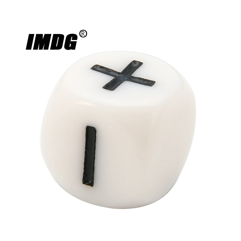 5pcs/Pack Plus Minus Signs Dice 16mm Black White Resin Mathematics Calculation + - Dice #16 Round Corner Teaching Dice