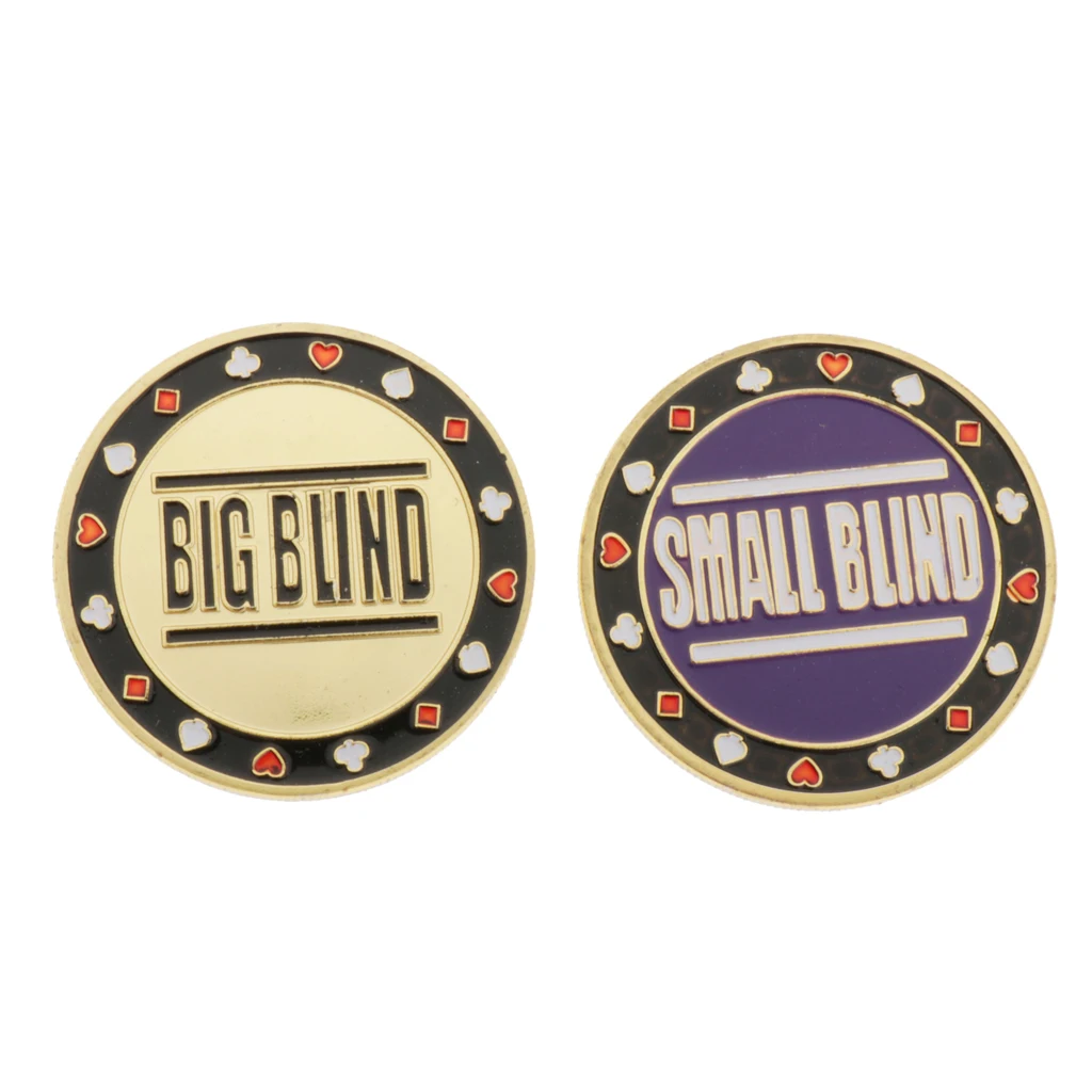 2Pieces Poker Dealer Button Chips Blind Big/Small Casino Roulette Game Accs