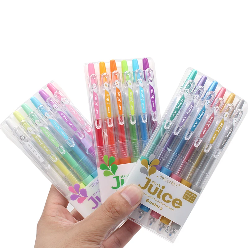 6/12 Warna Set Jepang Pilot Jus Warna Gel Pena 0.5Mm Ress Gel Pena DIY Jurnal Khusus Halus dan Cepat Kering Alat Tulis Sekolah