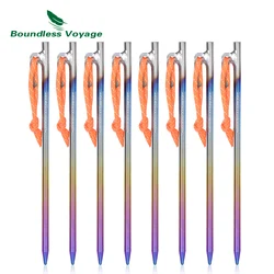 Boundless Voyage-estacas de aleación de titanio para tienda de campaña, accesorio resistente para viaje al aire libre, senderismo, jardinería, Ti4013P, 20, 24, 30, 35, 40CM