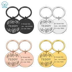 Personalized Name Pet Cat Dog ID Tags Tel Adress High Quality Pet ID Tags Stainless Steel Nameplate Anti-lost Pendant Collar