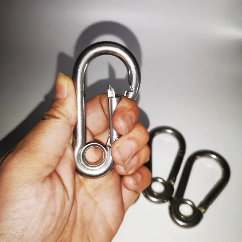 4pcs m8 trava segura 304 aço inoxidável 80mm gancho mosquetão ilhó