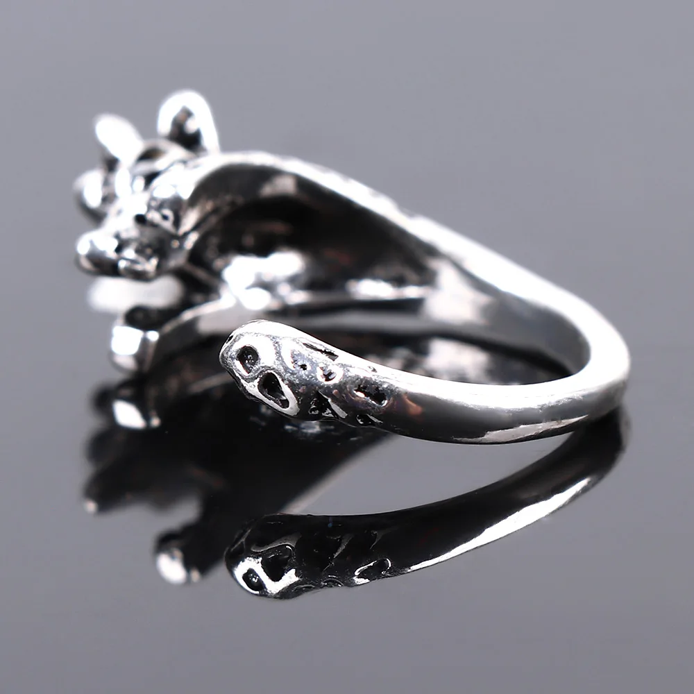 1PC Antique Vintage Mini Giraffe Adjustable Ring Animal Open Finger Ring Gift For Men Fashion Jewelry