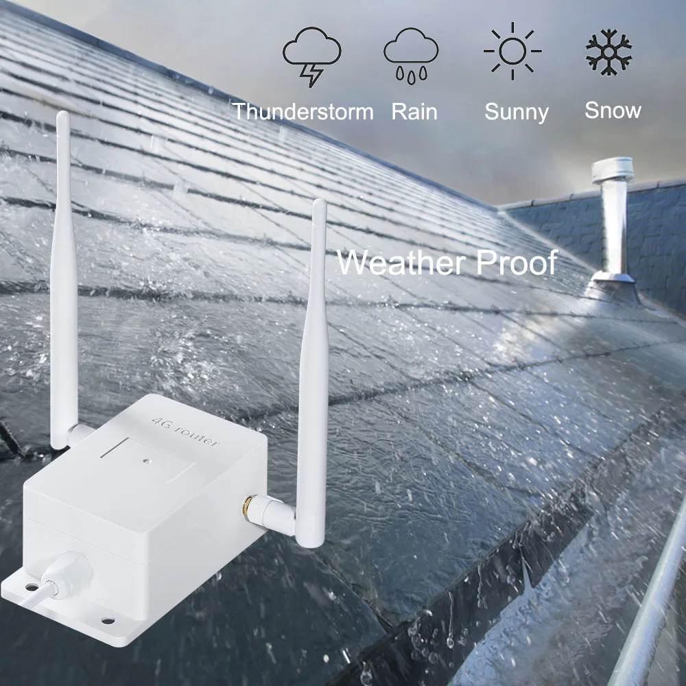 Mobile 4G Wifi Router Sim Card Unlocked With 2 Antennas Wifi Modem 3G 4G LTE CPE IP66 Waterproof 150Mbps for IP Camera