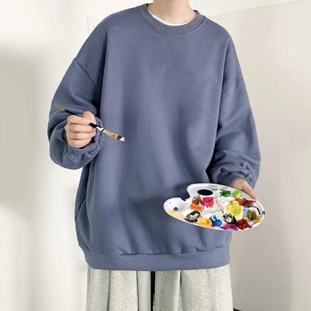 

Cool Trendy Energetic Men Top All Match Autumn Sweatshirt Oversized for Daily Wear