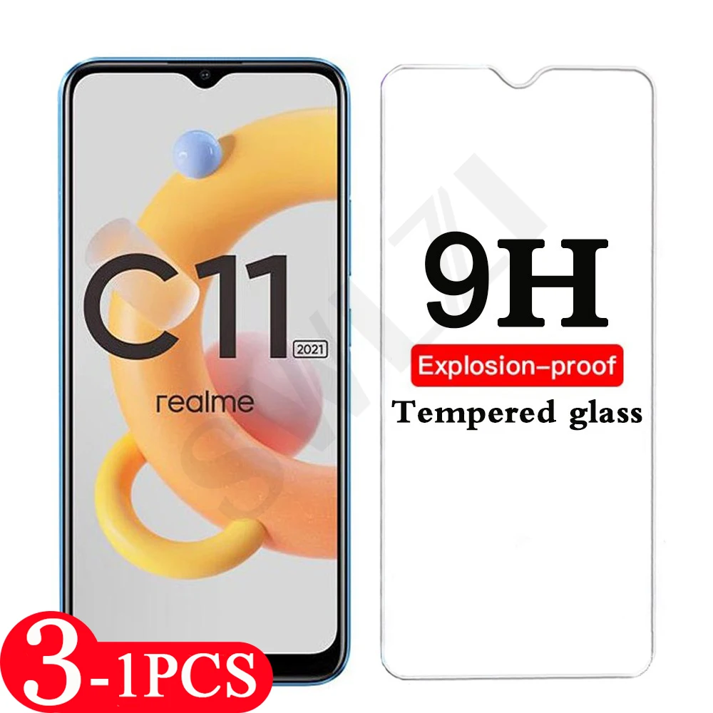 3-1Pcs for Realme C11 2021 C12 C15 C17 C20 C20A C21 C25 C1 C2 C2S C3 C3i tempered glass protective phone screen protector film