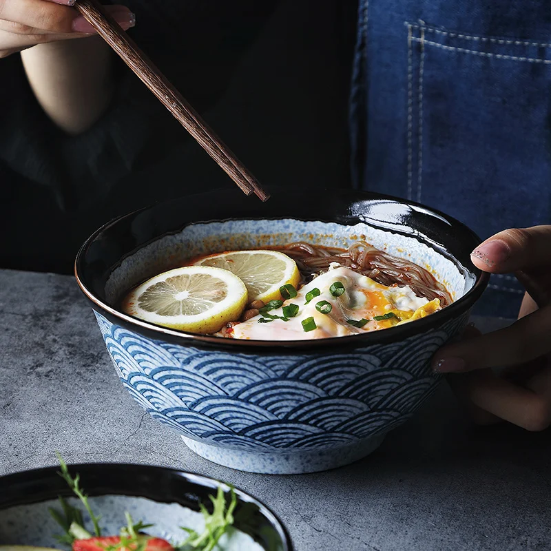 1PCS ANTOWALL Japanese Style Retro Ceramic Noodle Soup Bowl Rice Bowl Large Size Bowl Restaurant use Bowl