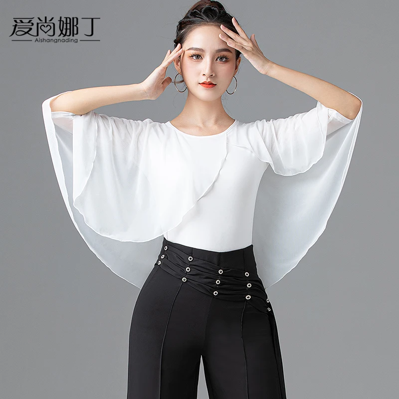 

Newest !! Woman Latin dance clothing adult new Latin dance national standard practice Leotard Latin Top
