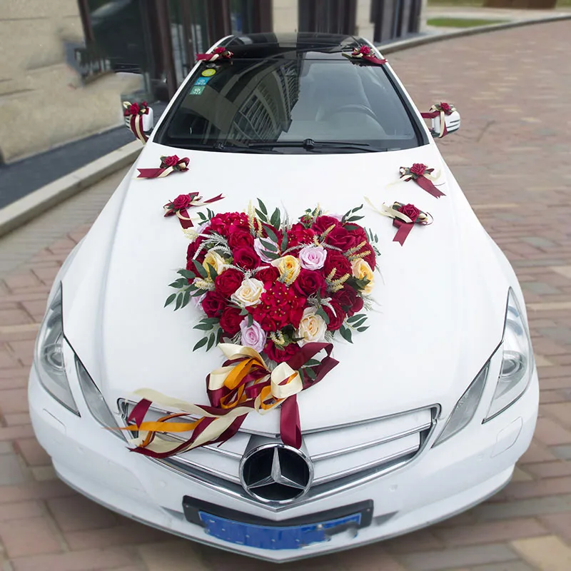 Modern Wedding Decoration Artificial Flowers Rose Wedding Car Ornaments Artificial Roses Artificial Decoration Romance Wedding