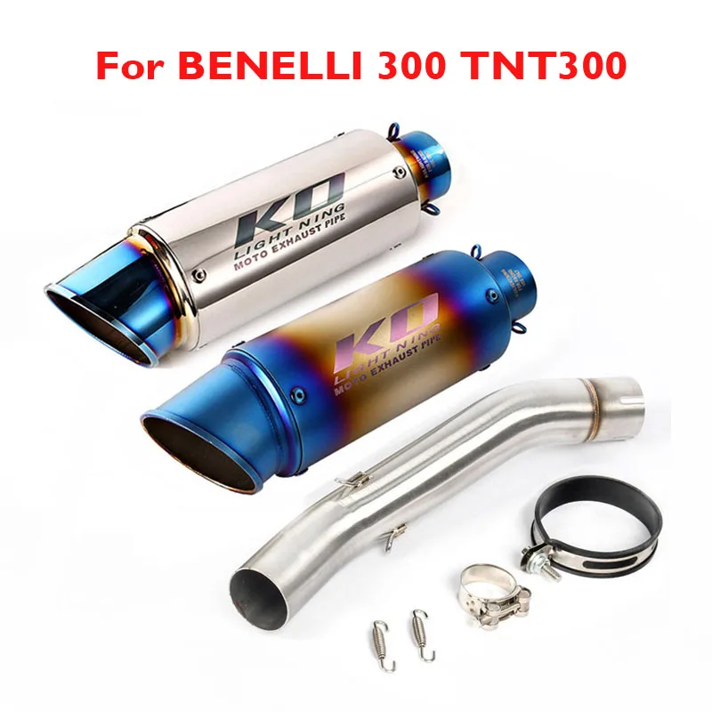 For Benelli 300 TNT300 Motorcycle Exhaust System Muffler Escape Pipe SIlencer Middle Mid Link Tube Slip on TNT300 