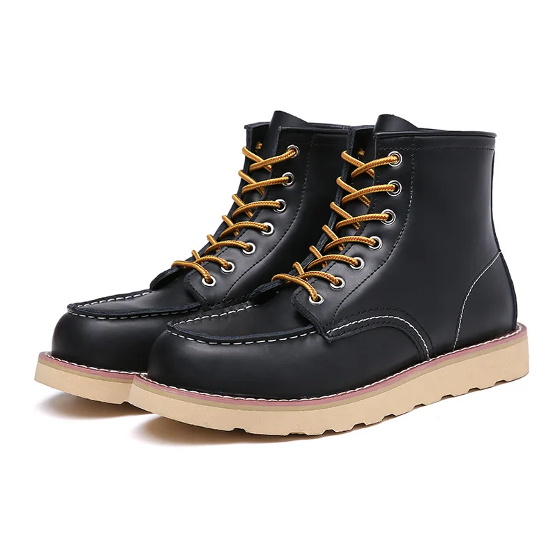 Vintage Men Boots Genuine Leather Boots Wing Men Handmade Work Travel Wedding Ankle Boots Casual Fashion Boots Outdoor