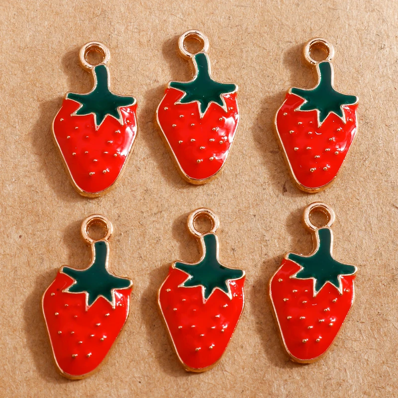 10 stücke Emaille Frucht Charms für Schmuck machen niedlichen Ananas Anhänger DIY Ohrring Halskette handgemachten Schmuck Ergebnisse – Detail 29