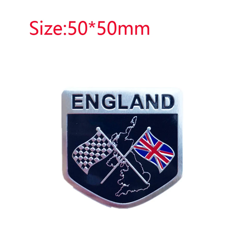 UK Flag United Kingdom Flag Thin Aluminium Label Emblem Chrome Car Styling Sticker England Britain National Flag Car Stickers