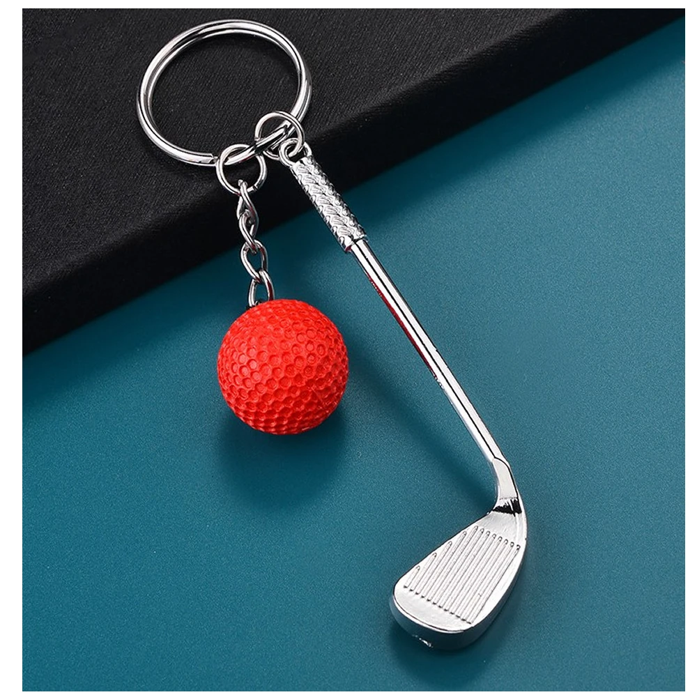 Mini Golf Racket Ball Pendant Keychain Creative Car Metal Key Ring Holder Clasps Split Keyring Women Men Sports Clubs Decor Gift