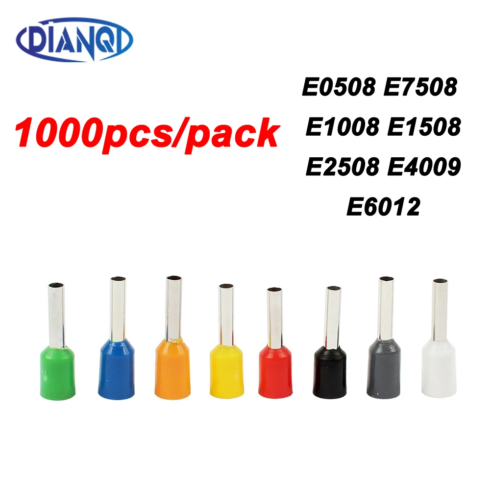 1000 pçs/lote isolado virolas terminal bloco cabo extremidade fio conector elétrico crimp terminator