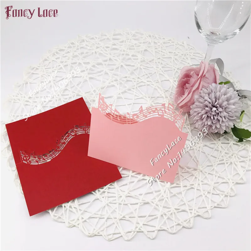 50pcs Laser cut music note Place table Cards Table Decoration Supplies Pearlescent Name Place Cards Wedding Party Favor Decor