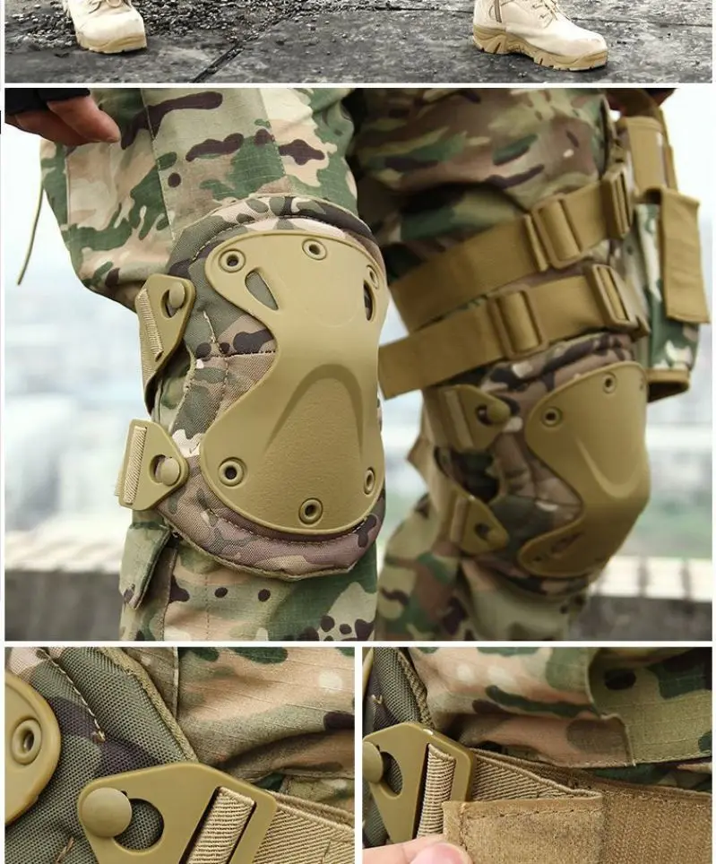 Joelheira de cotovelo ao ar livre militar, Airsoft Hunting Training Knee Guard, Exército Wargame, Almofadas de cotovelo de batalha, Joelheira protetora