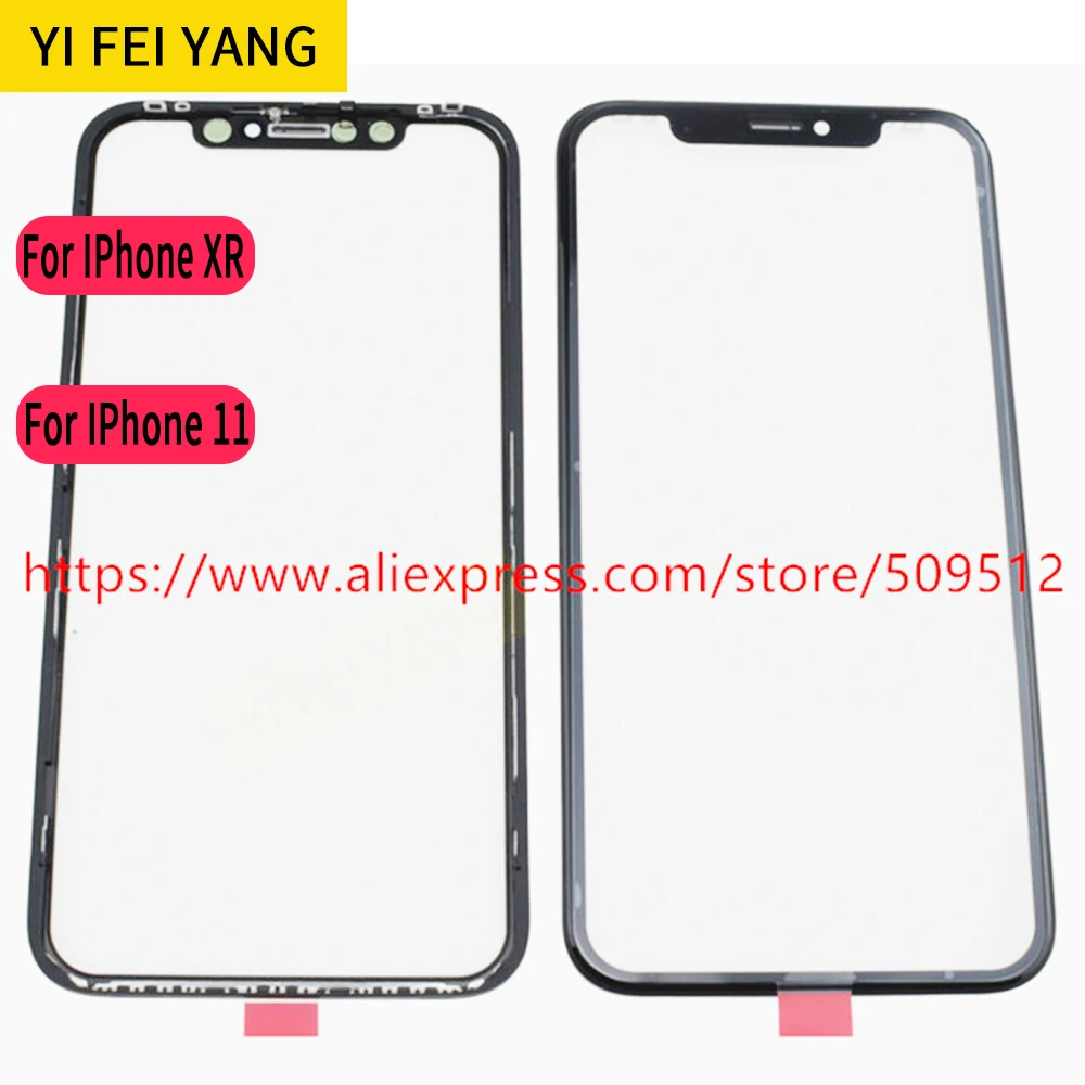 LCD Front Outer Glass with Frame and OCA Film, Touch Screen, Broken Replacement, 2-in-1, 3in 1, iPhone XR, 11, Free Shipping