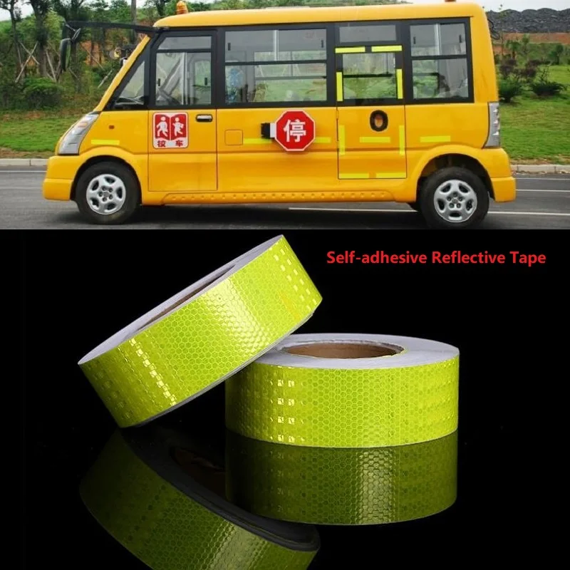 

High Visibility DIY Fluorescent Reflective Sticker Automobile Car Motorcycle Decoration 5CM Width Self-adhesive Warning Tape