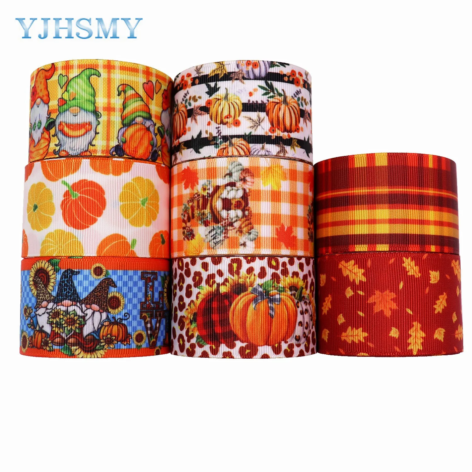 5 yards Autumn Harvest Thanksgiving Ribbon Cartoon Printed Grosgrain Ribbons 1-1/2'' for Crafts,Hair Bows,Gift Wrapping,Wedding