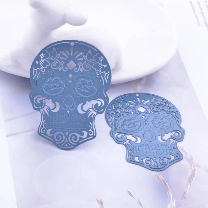 30 Stück AB6070 34*46mm Große Totenkopf-Anhänger Rosa-Korallen-Charm Schmuckzubehör für Ohrringe Halloween-Schmuckherstellung – Detail 10