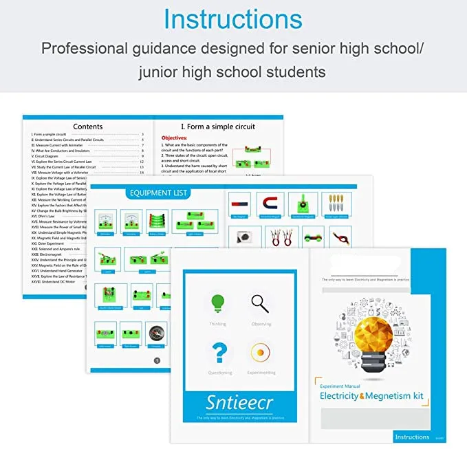 Physics Electric Circuit Learning Starter Kit Science Lab Basic Electricity Magnetism Experiment Education Kits