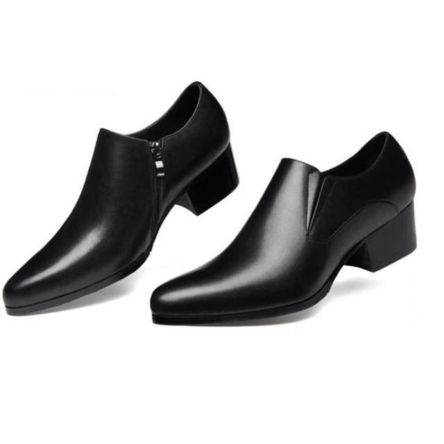 High heel leather shoes for men hotsell