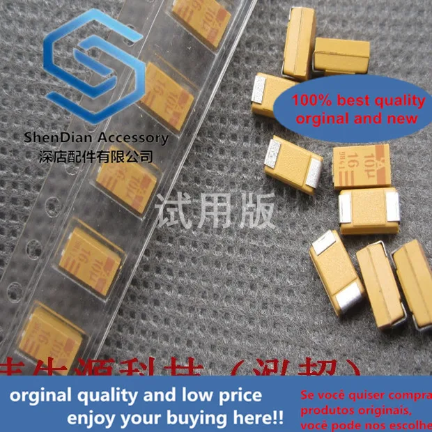 30pcs only orginal new SMD tantalum capacitors 16V10UF 106C 10UF 16V C6032 Type C 1812 yellow