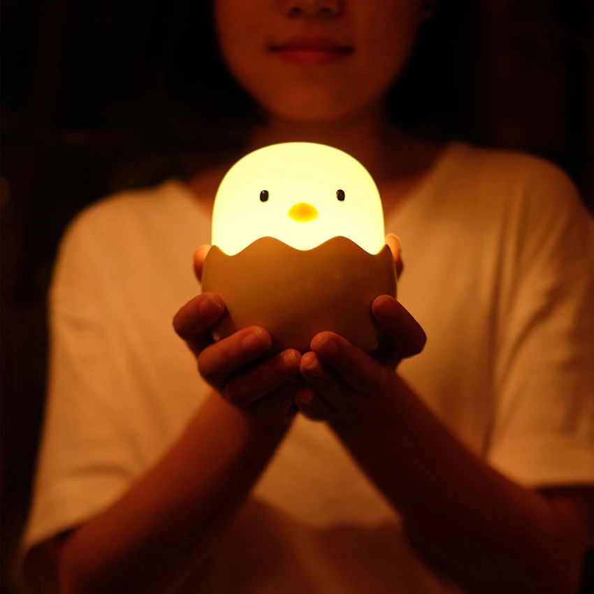 Luz nocturna para niños, regalos de cumpleaños, recargable, silicona suave, ajustable, luz nocturna para bebés con Sensor táctil, luz blanca/cálida