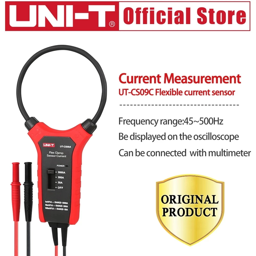 UNI-T czujnik elastyczny zacisk UT-CS09C wysoki prąd elastyczny, czujnik prądu sonda oscyloskopowa oryginalny produkt sondy prądowej
