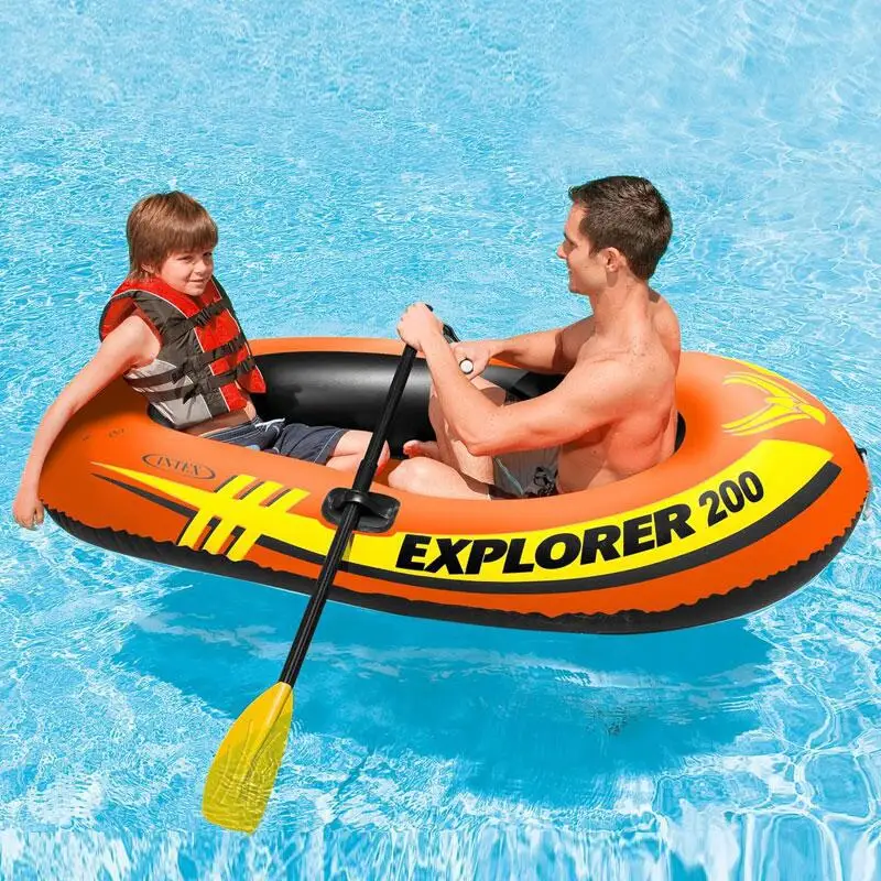 Explorer Two-person Inflatable Boat Parent-child 2-person Kayak Hand Rowing Boat Rafting Boat Kayak Accessories with Oars