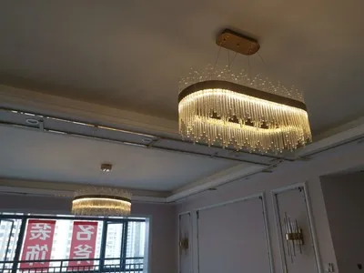 Art Glass Gold Round Oval Chandeliers