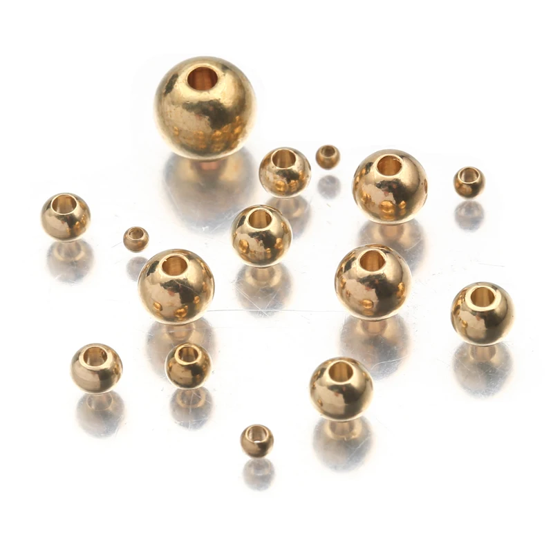 20-200Pcs Original Brass 2-7.5mm Round Ball Spacer Beads Charms Loose Beads DIY Bracelets Necklace for Jewelry Making Wholesale