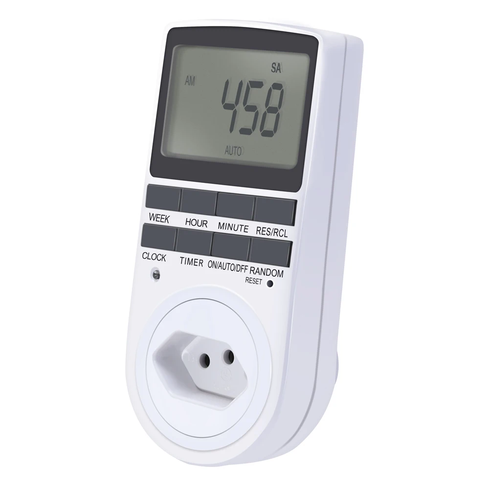 

250V 16A Timer Switch Socket Electronic Digital BR Plug-in Programmable 7 Day 12/24 Hour Timer Switch Socket