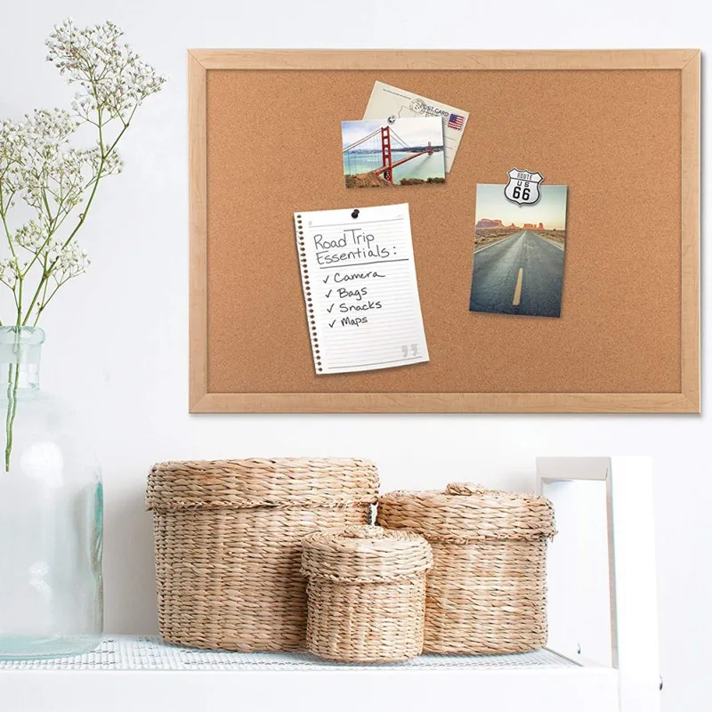 Wood Frame Cork Board Combination Magnetic Writing Board Message Bulletin Boards Home Decorative Plaque Office School Supplies