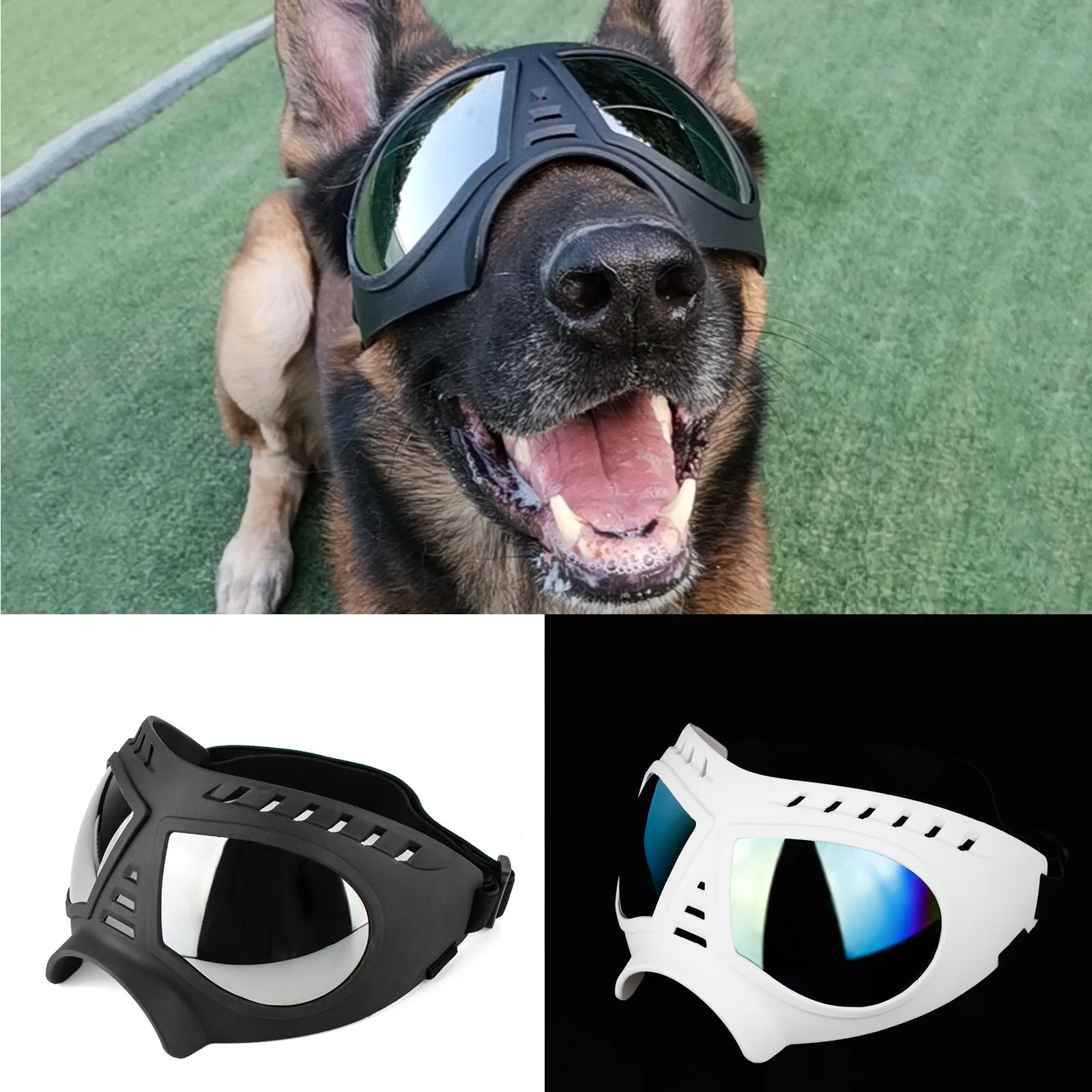 1PC Black Pet Sunglasses For Medium Large Dog Waterproof Snowproof Soft Frame Goggles Pet Mask Glasses Dog Accessories 31x10cm