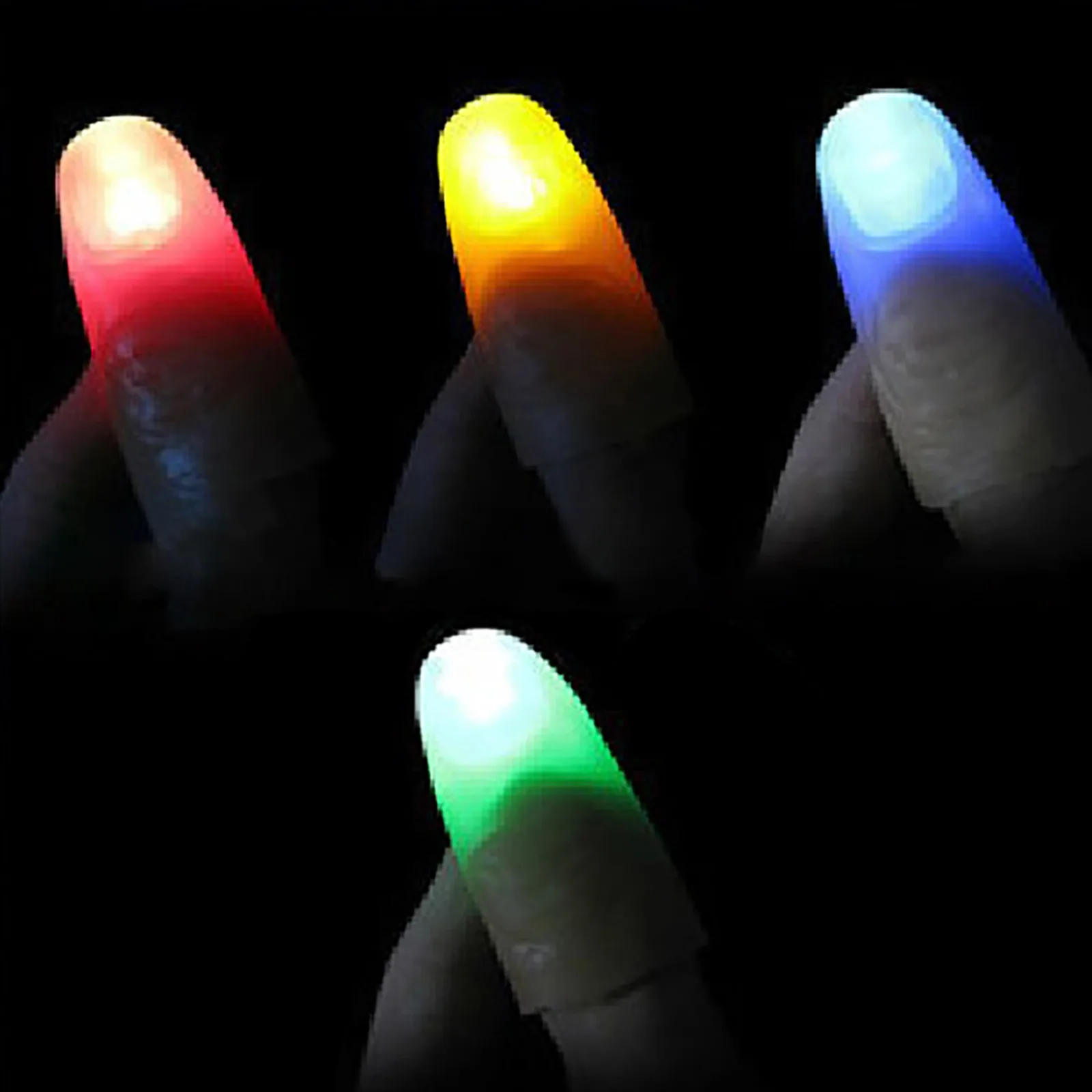 Two LED rings light up magic finger flash close up finger magic light up finger cover novelty toy magic toy magic finger light