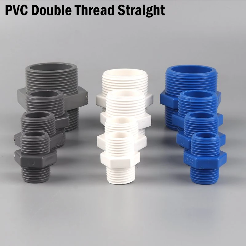 

10Pcs 1/2 3/4 1inch PVC Pipe Connector Garden Irrigation Watering Tube Double Thread Straight Fish Tank Pipe Prevent Drip Joint