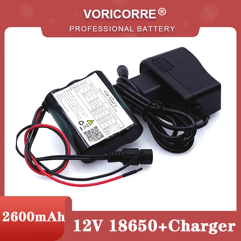 VariCore 12 V 2600 mAh 18650 Li-ion Bateria Recarregável para 35W Lâmpada LED Câmera CCTV 2.6A Baterias + Placa de Proteção