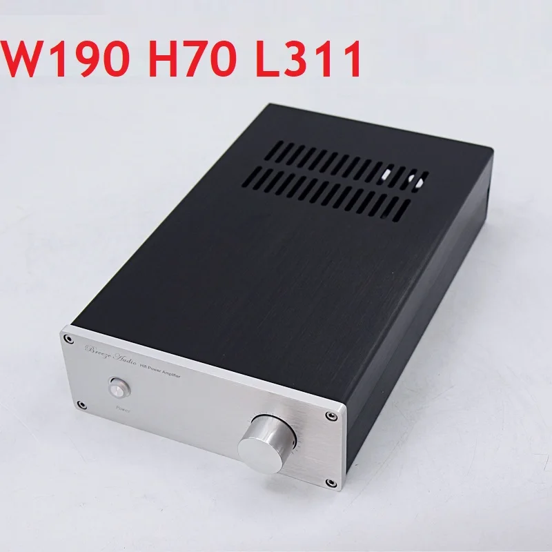 

Power Amplifier Supply Housing Preamp Anodized Aluminum Headphone Case Rear Class A Chassis Amp DAC Decoder Shell W190 H70 L311