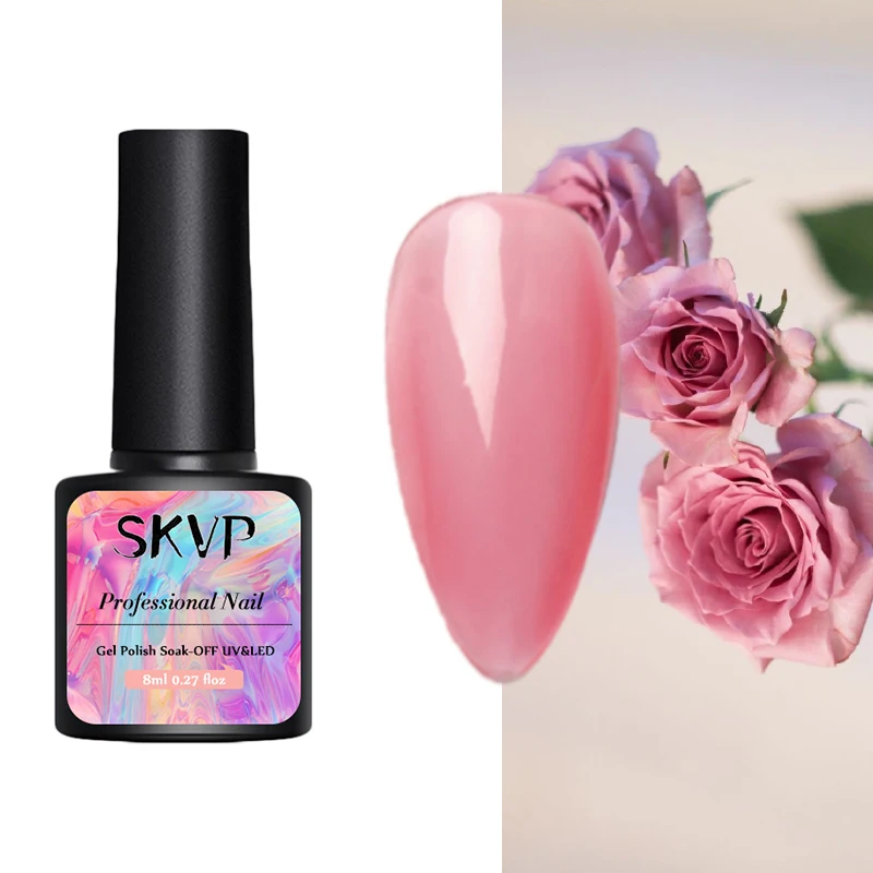 Skvp 8Ml Roze Matte Uv Gel Nagellak Perzik Kleur Matte Top Coat Losweken Nail Art Gel Lak varnish Base Nails Art Diy