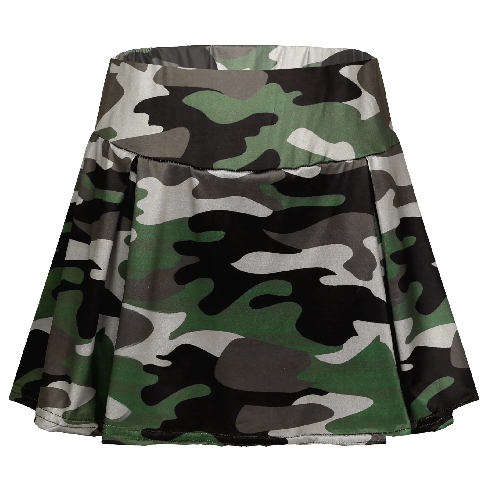 Women Camouflage Pleated Sport Skirt Girls Summer Pantskirt Volleyball Tennis Running Workout Sporty Mini Skirt Plus Size S-5XL