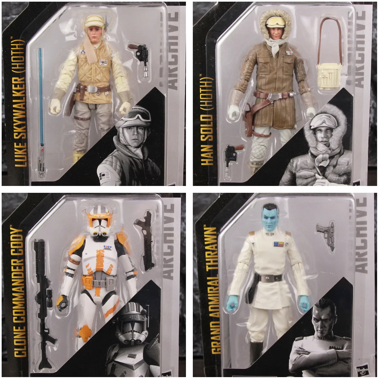 Star Wars Han Solo Luke Skywalker Hoth Clone Commander Cody Grand Admiral Thrawn 6