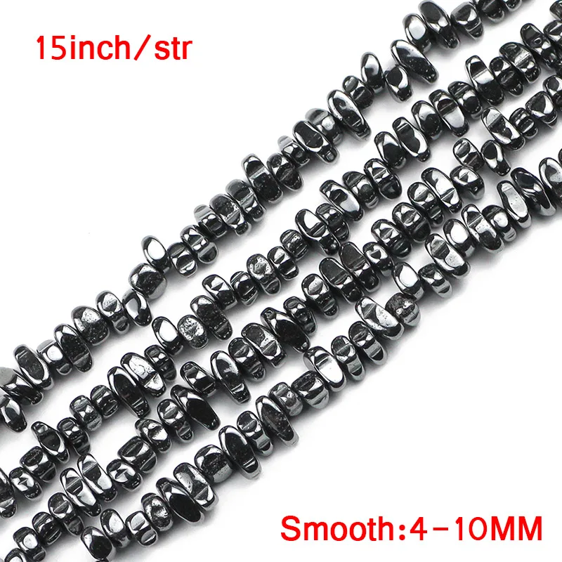 Matte Irregular Gravel Shape Hematite Spacers Beads For Jewelry Making Natural Stone Diy Bracelets Necklace 15.5\'\' Accessories
