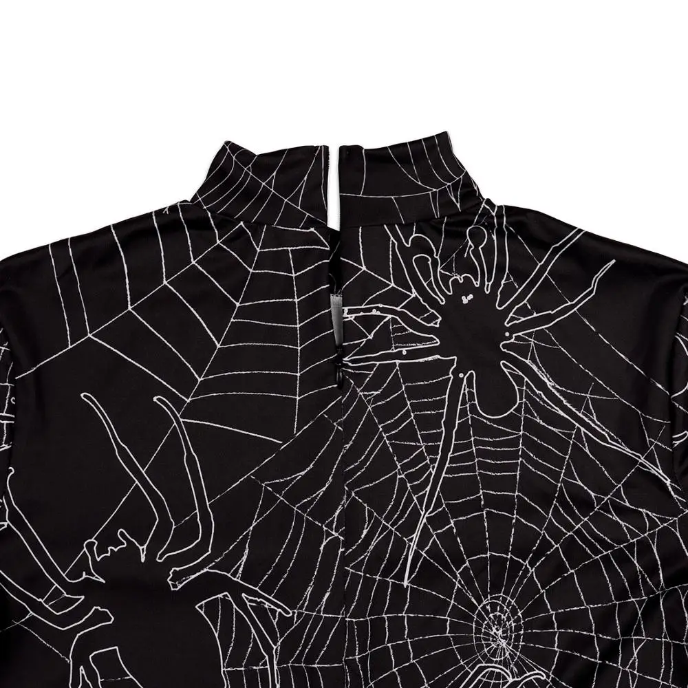 Scary Spider Costume Halloween Women Dress Sexy Cosplay Tight Bodysuit 3D Print Women Clothing Long Sleeve Outfit Dresses