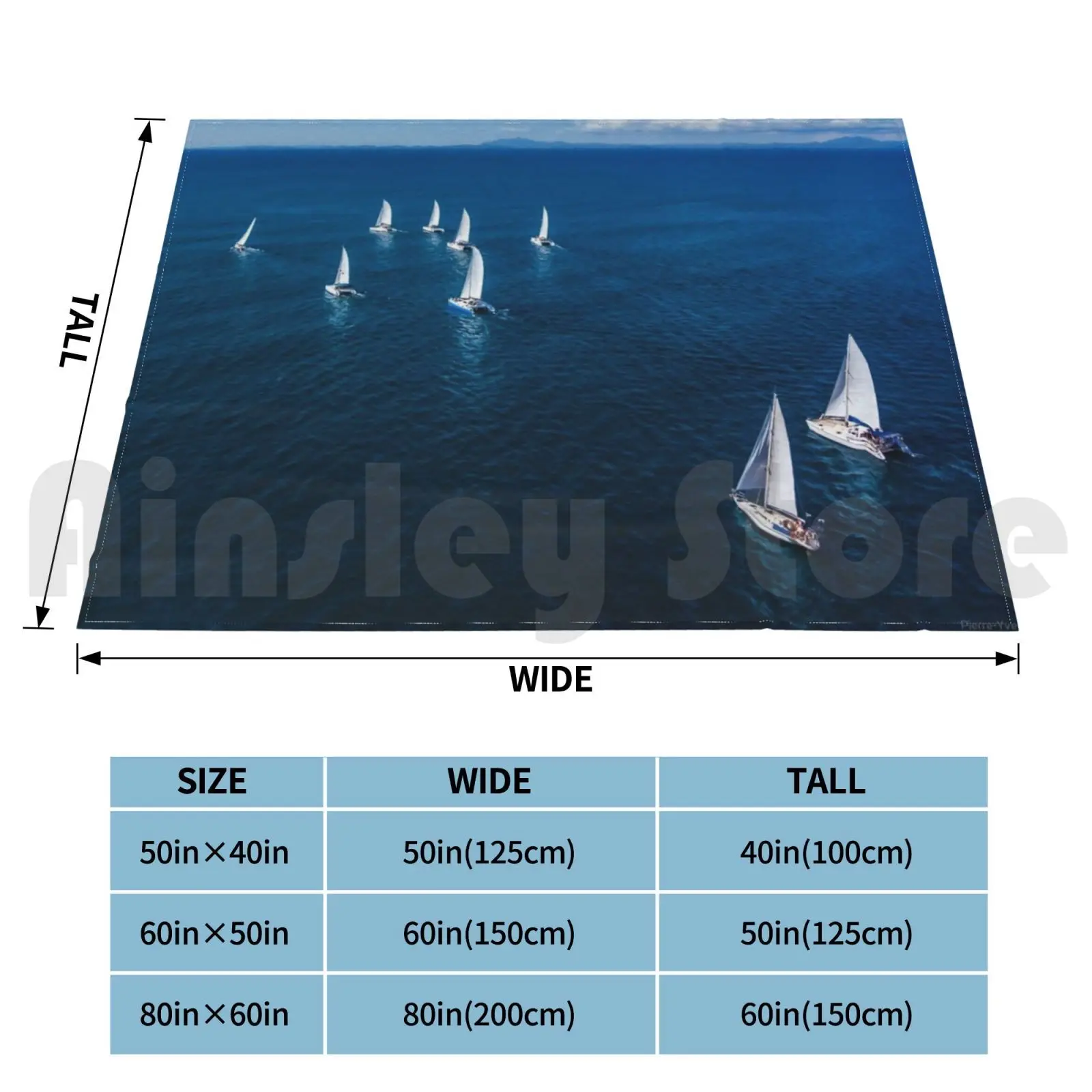 Regatta Blanket Fashion Custom Adventure Aerial Blue Boat Boating Catamaran Cloud Competition Crew Cruise Extreme Fast