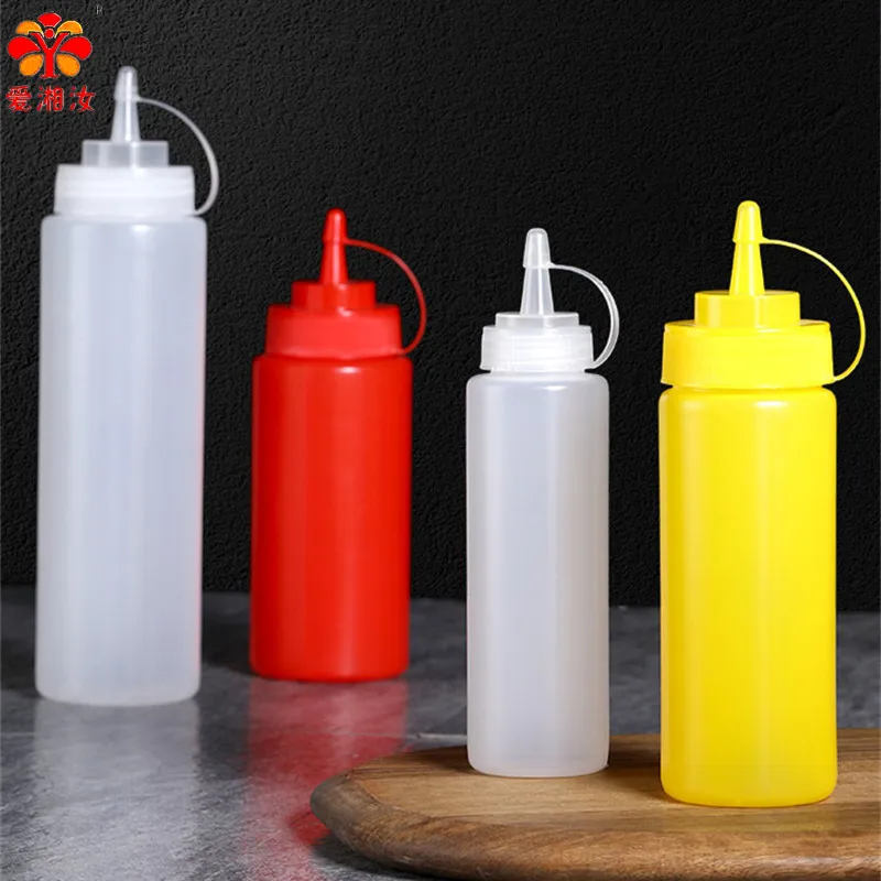 Aixiangru Plastic Squeeze Bottle Soy Sauce Syrup Ketchup Bottle Olive Oil Dispenser Kitchen Accessories With Lid Cooking Tools