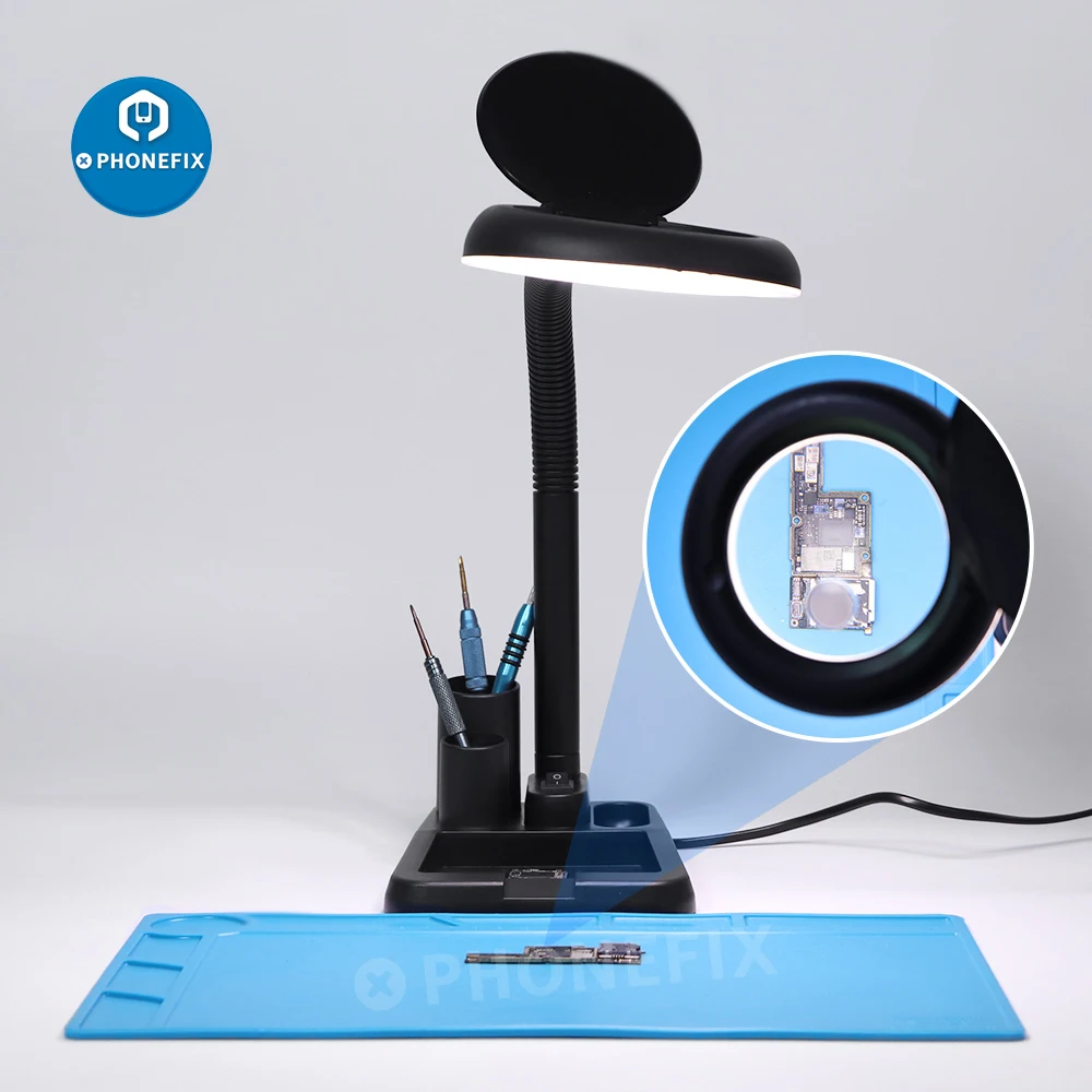 30W 40LED Illuminated Magnifier with 5X/10X LED Magnifying Glass Magnifier for Soldering Iron Repair/Table Lamp/Beauty Tool