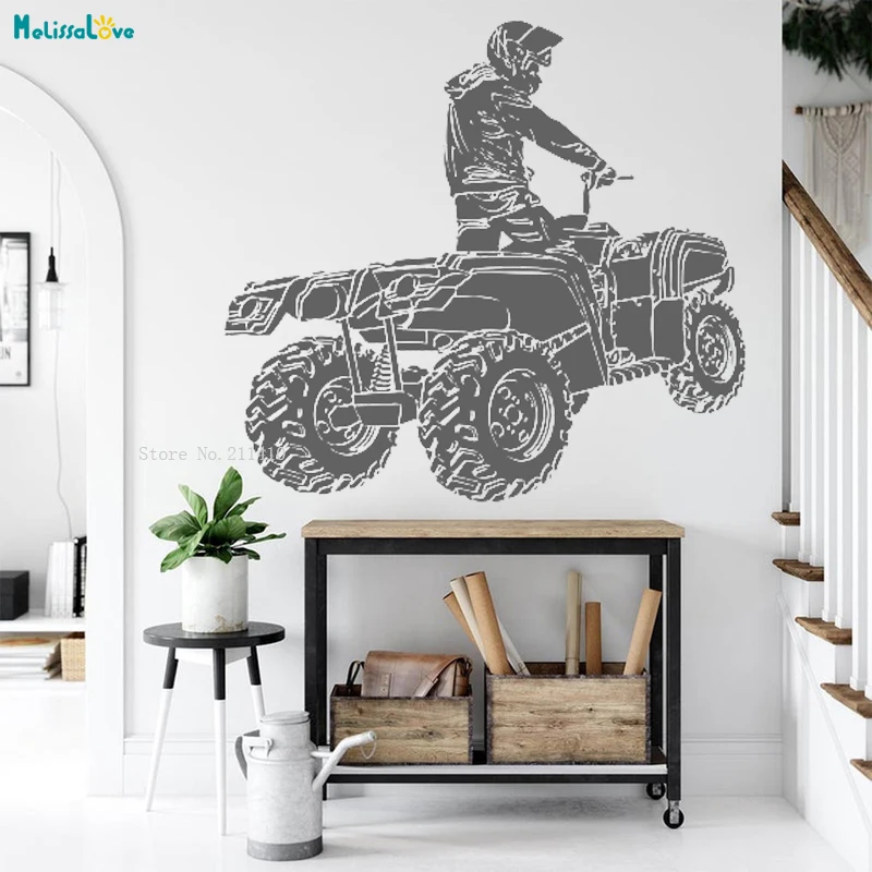 ATV Rider Wall Decals Pursuit Of Excitement And Passion Home Decoration Off-road Self-adhesive Cool Vinyl Poster Handmade YT4609